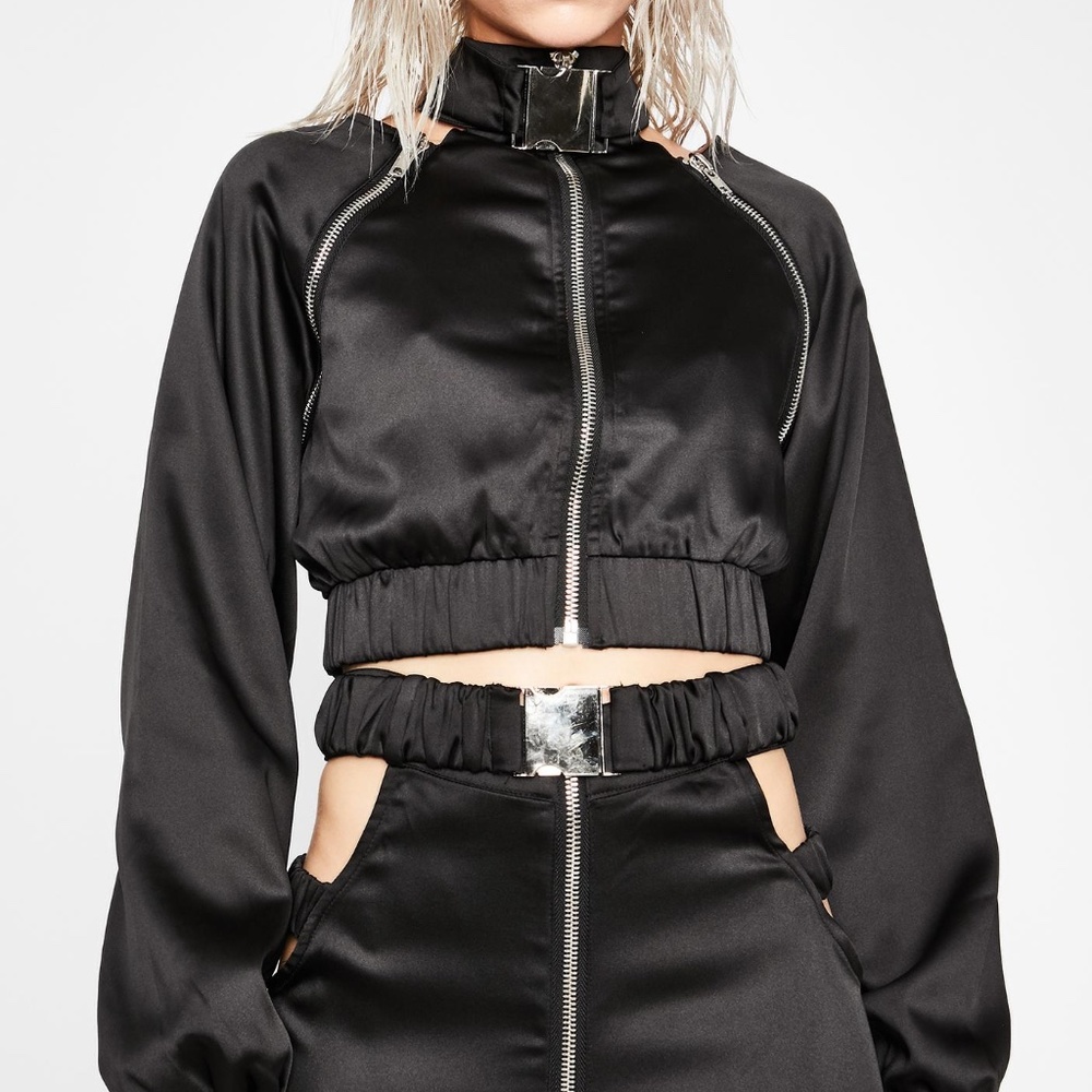 DollsKill Midnight Put In Sport Satin Bomber